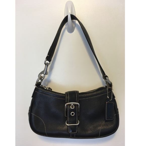 Coach Handbags - Coach Black Leather Buckle Small Shoulder Bag